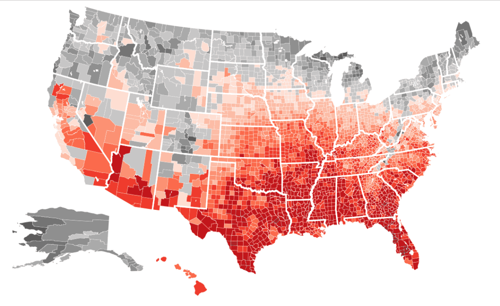 MAP How Much Climate Change Will - Map 1024x627 