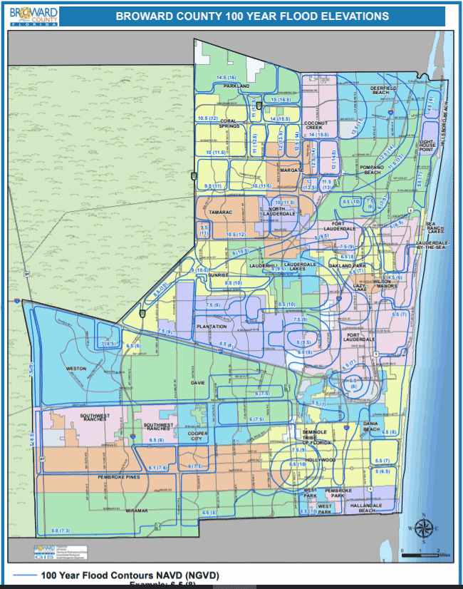 Broward County Line Map Broward County Adopts 100-Year Future Conditions Flood Map - Southeast  Florida Regional Climate Compact