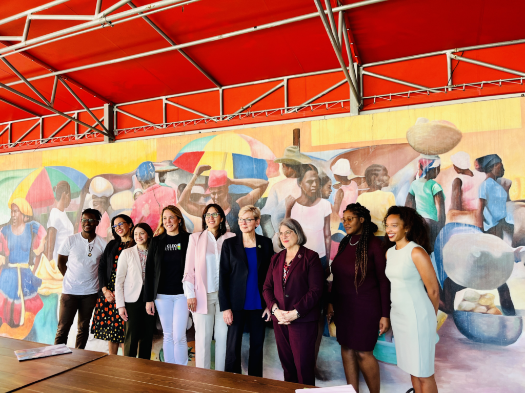 DOE Secretary Granholm at the Little Haiti Cultural Center alongside Miami-Dade County Mayor Levine Cava, and other climate and clean energy community leaders Courtesy of : Miami-Dade County